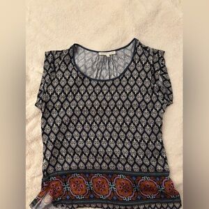 Patterned Short Sleeve Top Daniel Rainn size small
